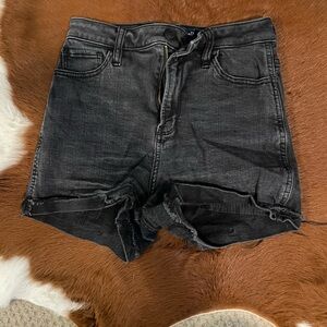 Hollister Black Washed Denim Cutoff Shorts